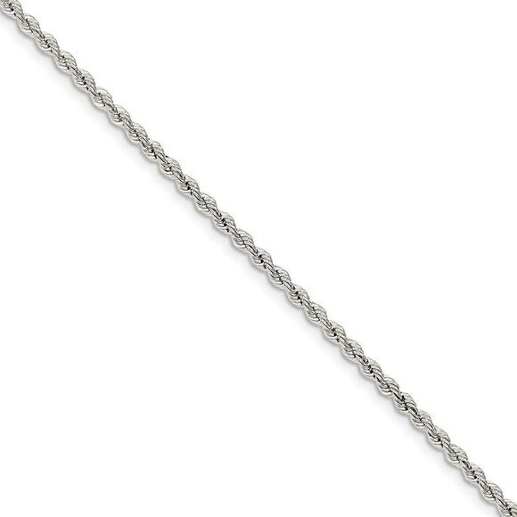 2.5mm Sterling Silver Solid Rope Chain Bracelet, 7 Inch - Picture 1 of 3